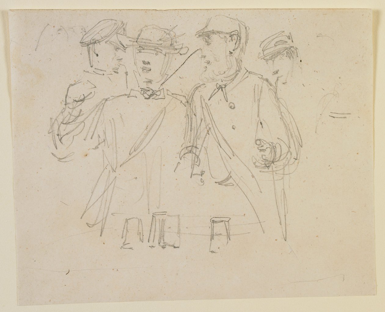 Grupp om fyra män, 1858. av James Abbott McNeill Whistler