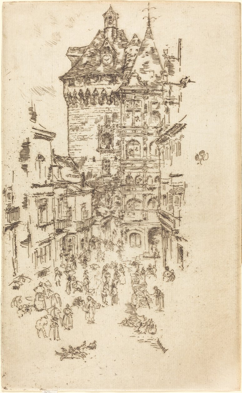 Rådhuset, Loches, 1888. av James Abbott McNeill Whistler