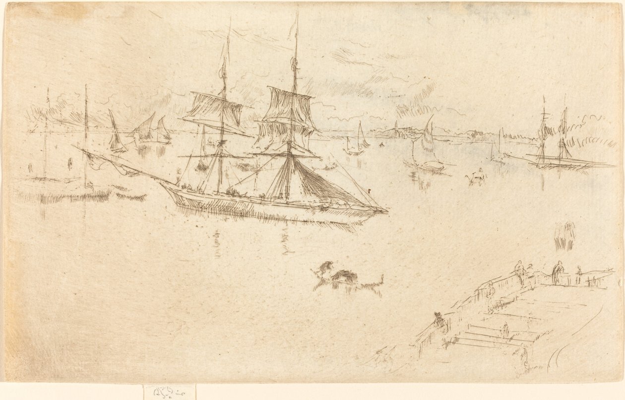 Lagun: Middag, 18791880. av James Abbott McNeill Whistler