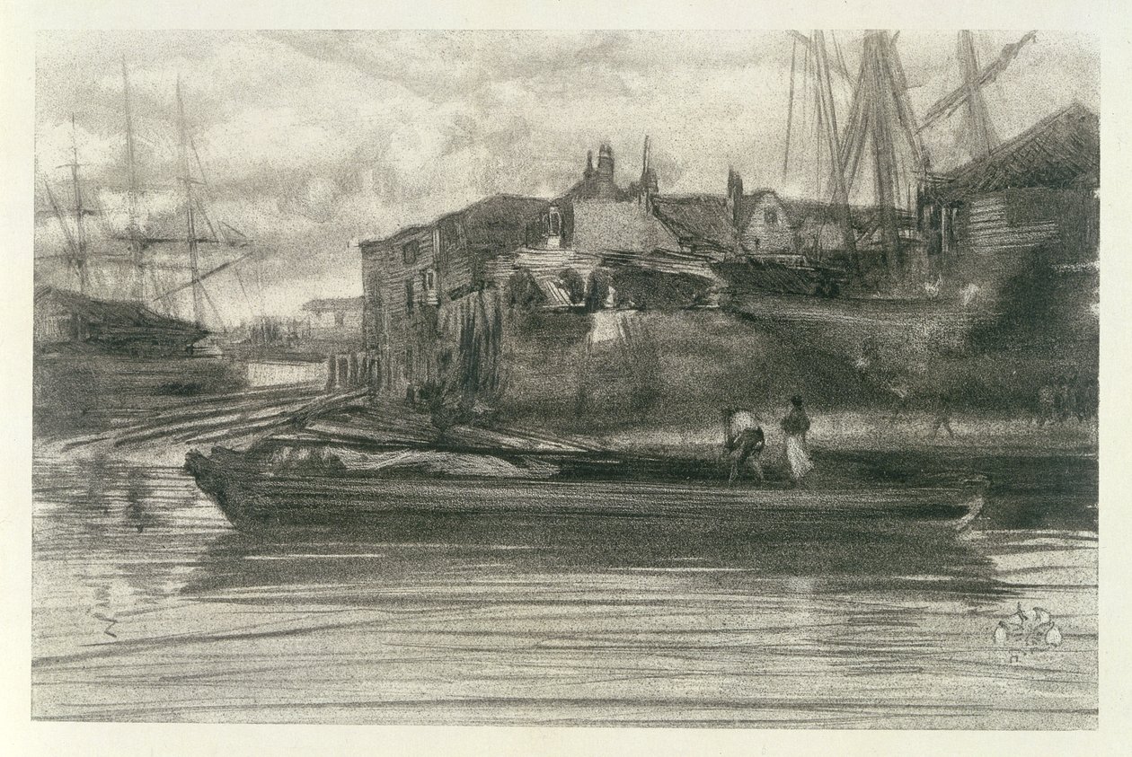 Limehouse, 1878 (lithotint) av James Abbott McNeill Whistler