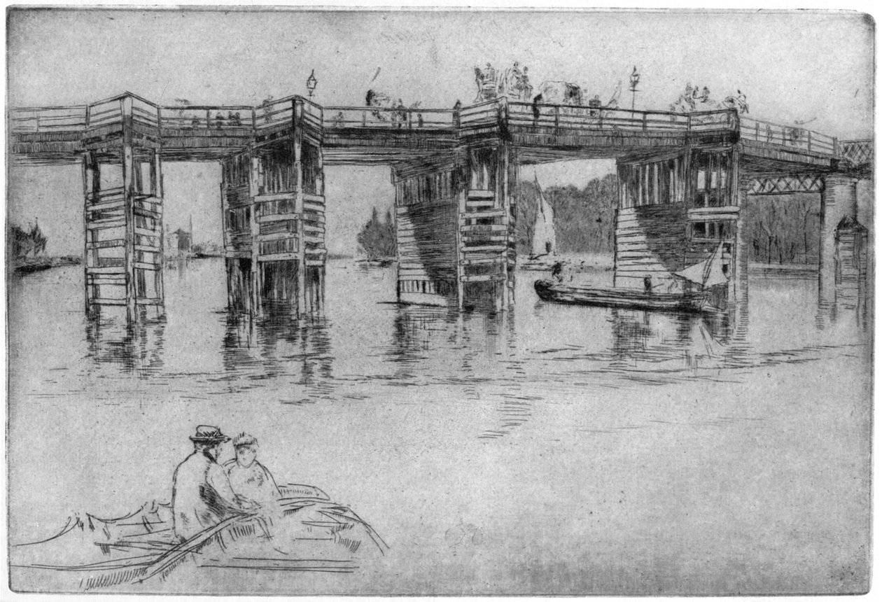 Old Putney Bridge, 1879 1904. av James Abbott McNeill Whistler