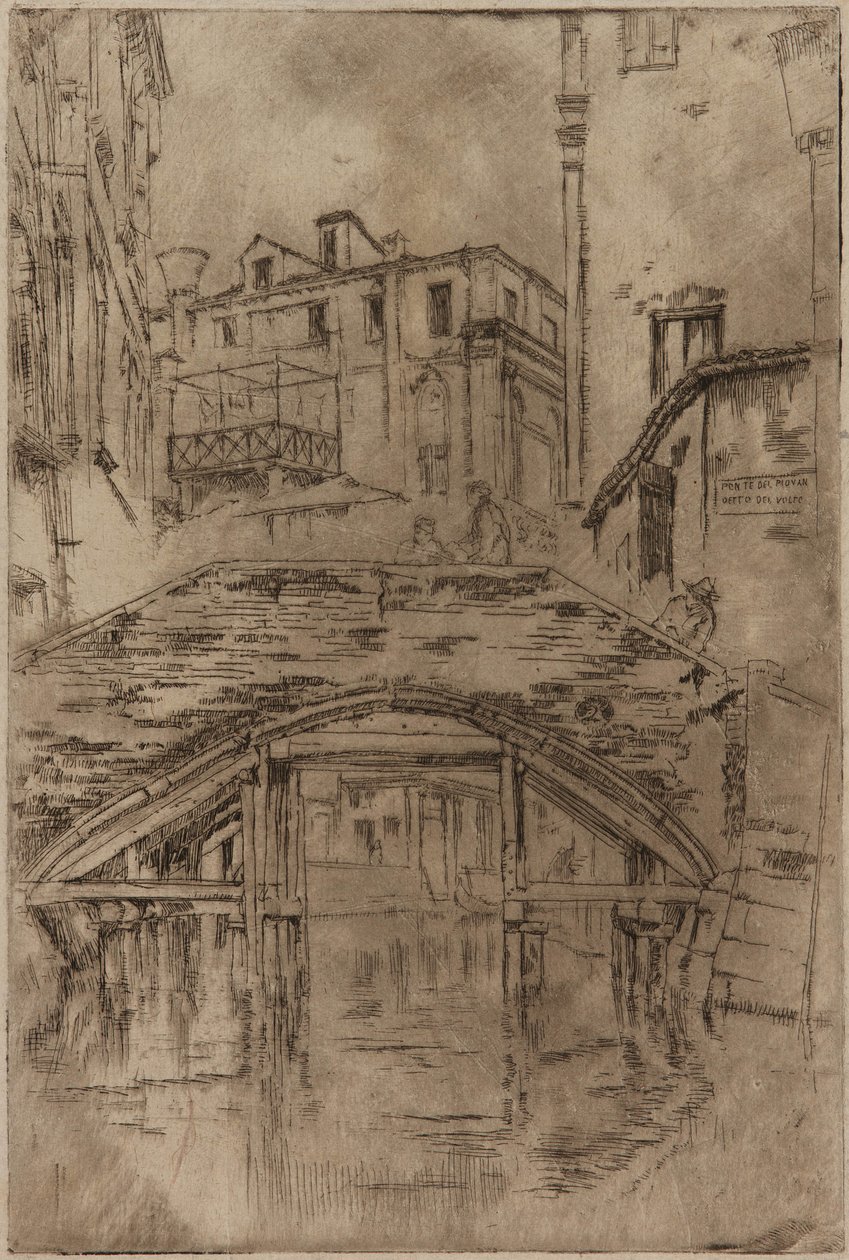 Ponte del Piovan, 1879-1880. av James Abbott McNeill Whistler