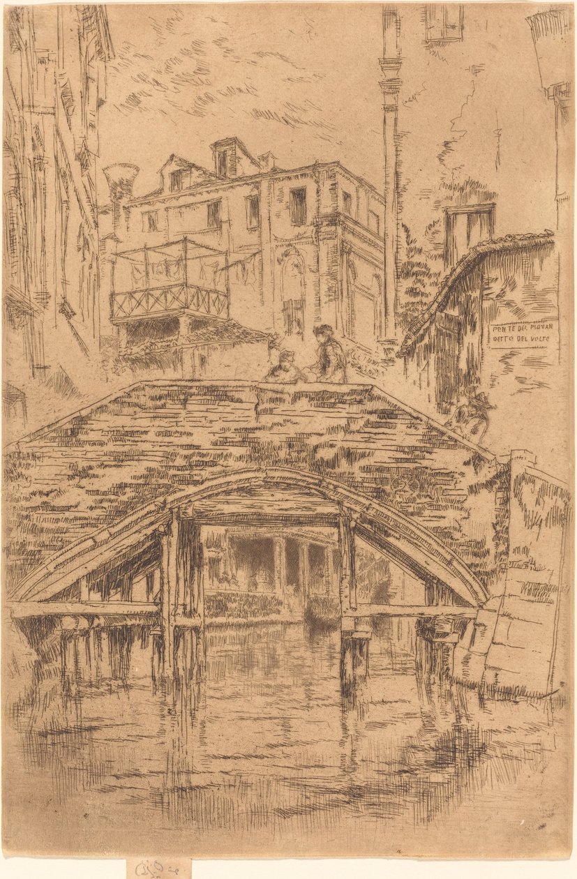 Piovan Bridge, 1880. av James Abbott McNeill Whistler