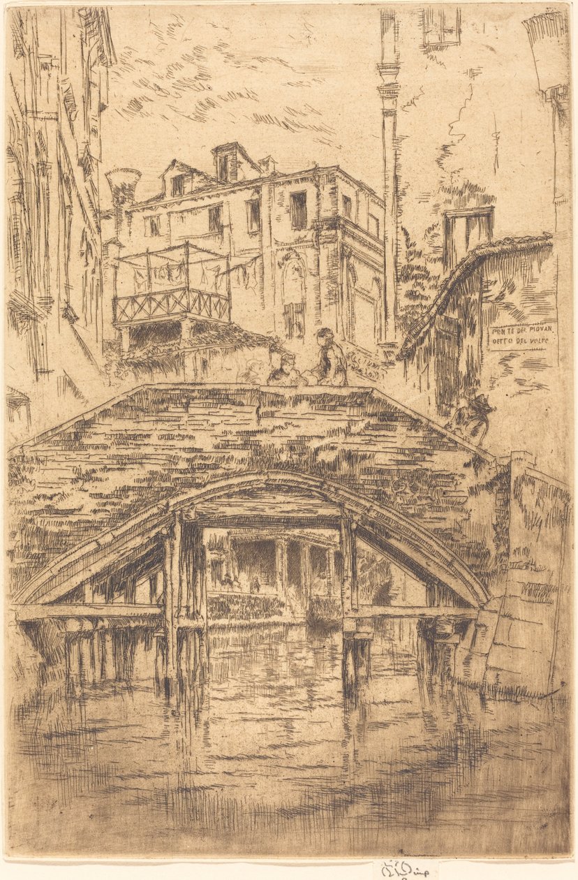 Piovan Bridge, 1880. av James Abbott McNeill Whistler