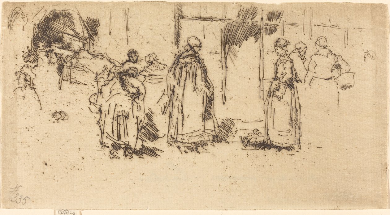 Fjäderfämarknad, Loches, 1888. av James Abbott McNeill Whistler