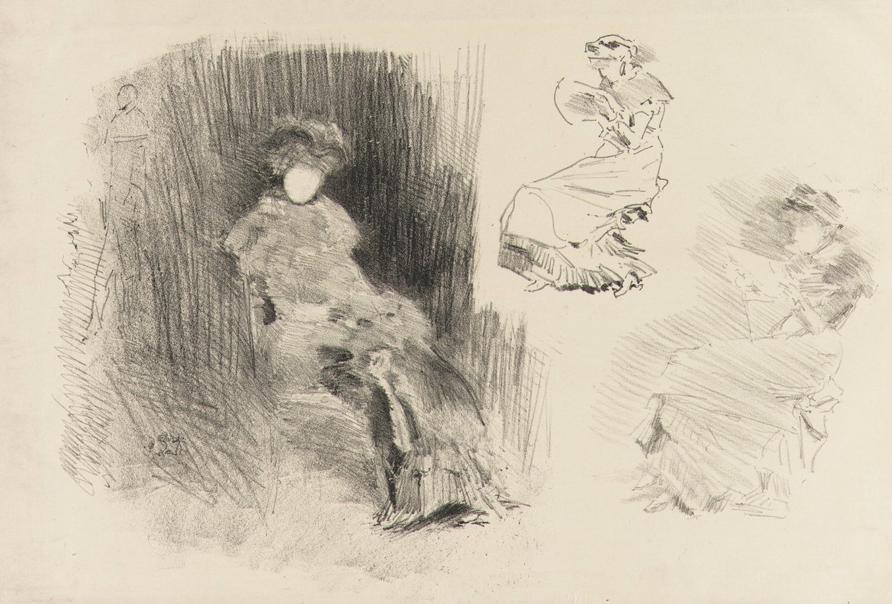 Reading, 1879 och 1887. av James Abbott McNeill Whistler