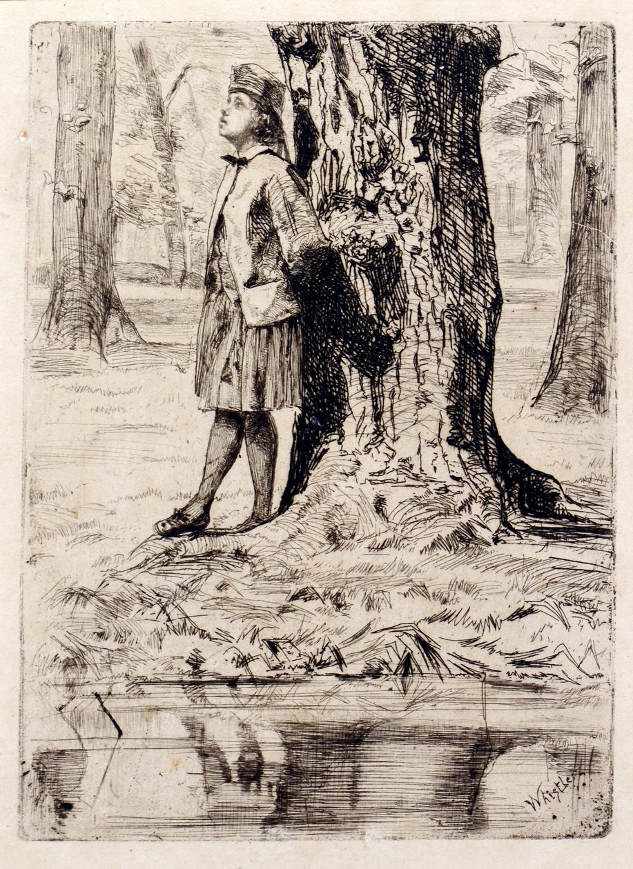 Seymour som står under ett träd av James Abbott McNeill Whistler