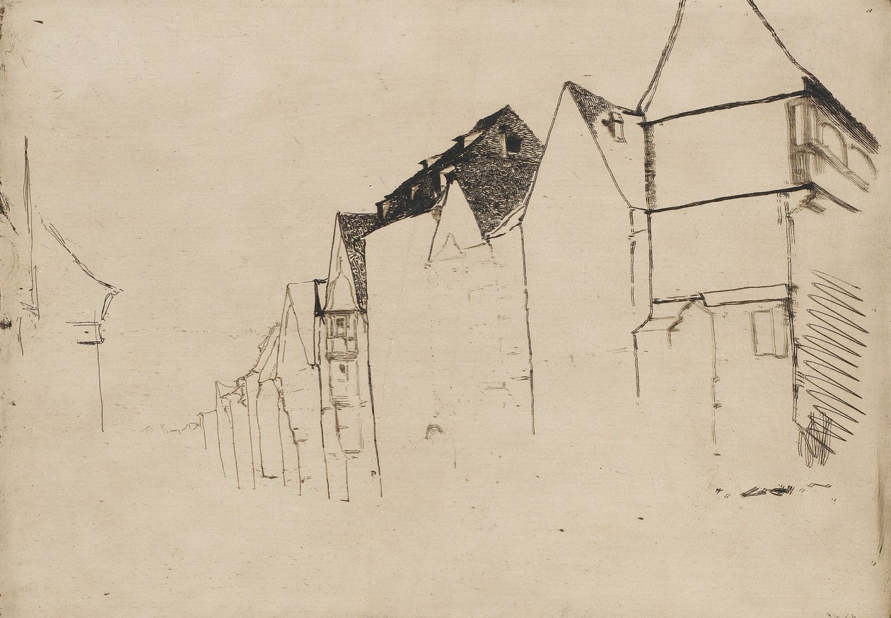 Skiss av hus, 1858. av James Abbott McNeill Whistler