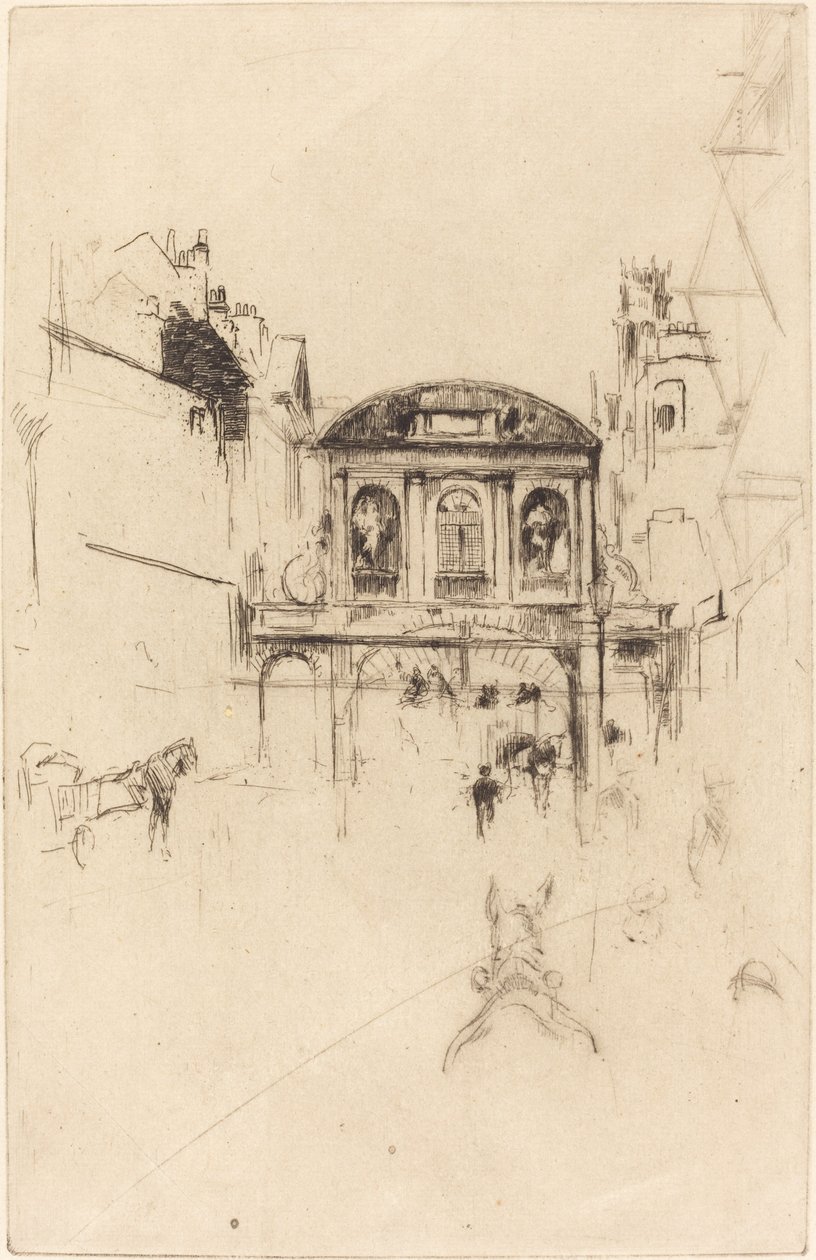 Temple Bar, ca. 1877. av James Abbott McNeill Whistler