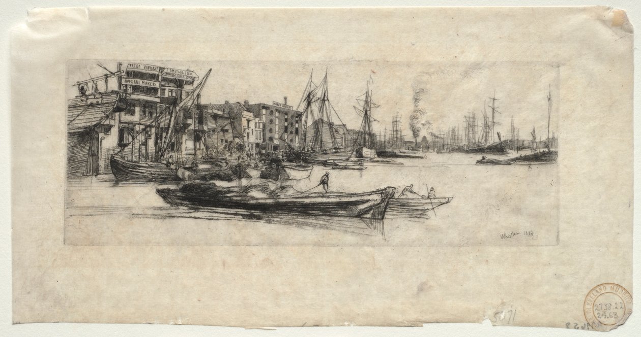 Thames Warehouse, 1859. av James Abbott McNeill Whistler