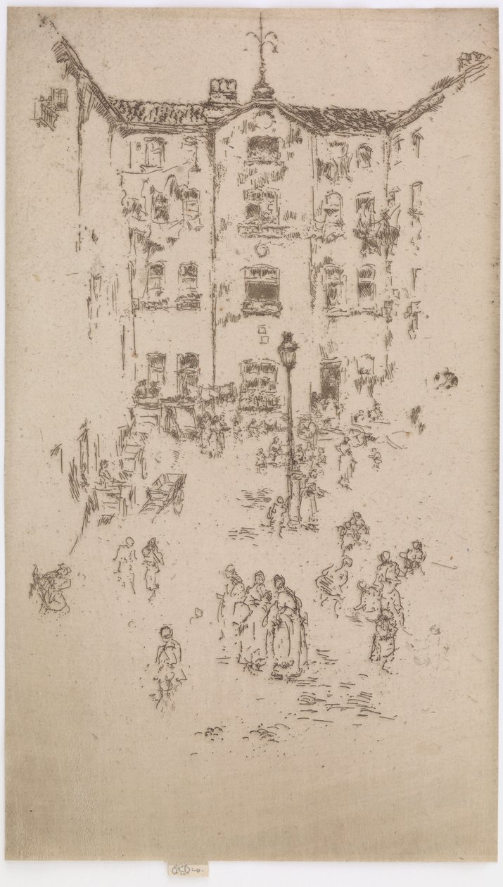 The Courtyard, Bryssel, 1887. av James Abbott McNeill Whistler