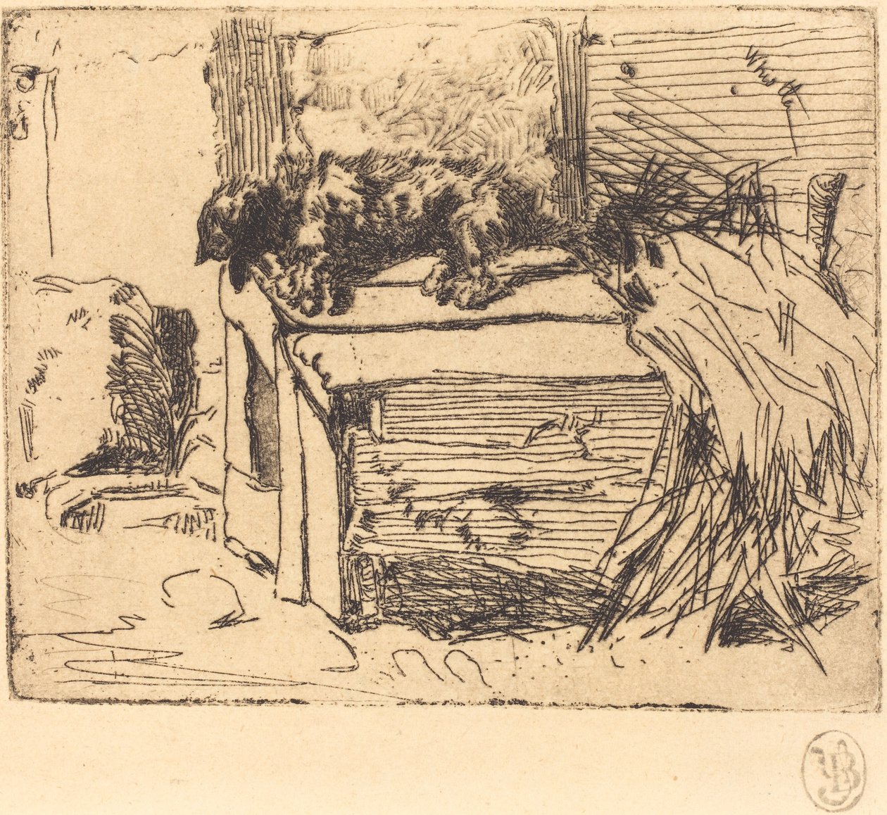 Hunden på kenneln. av James Abbott McNeill Whistler