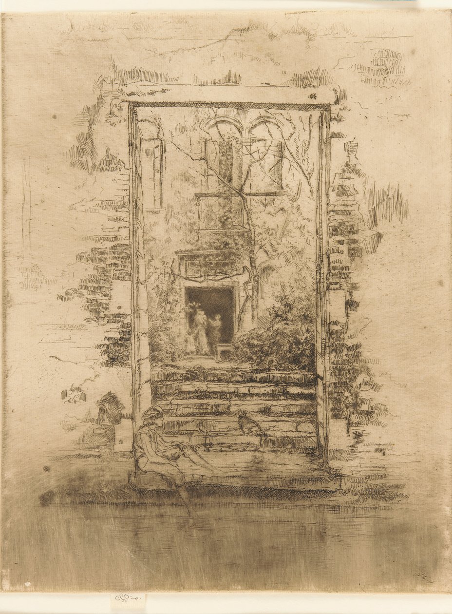 Trädgården, 1879-1880. av James Abbott McNeill Whistler