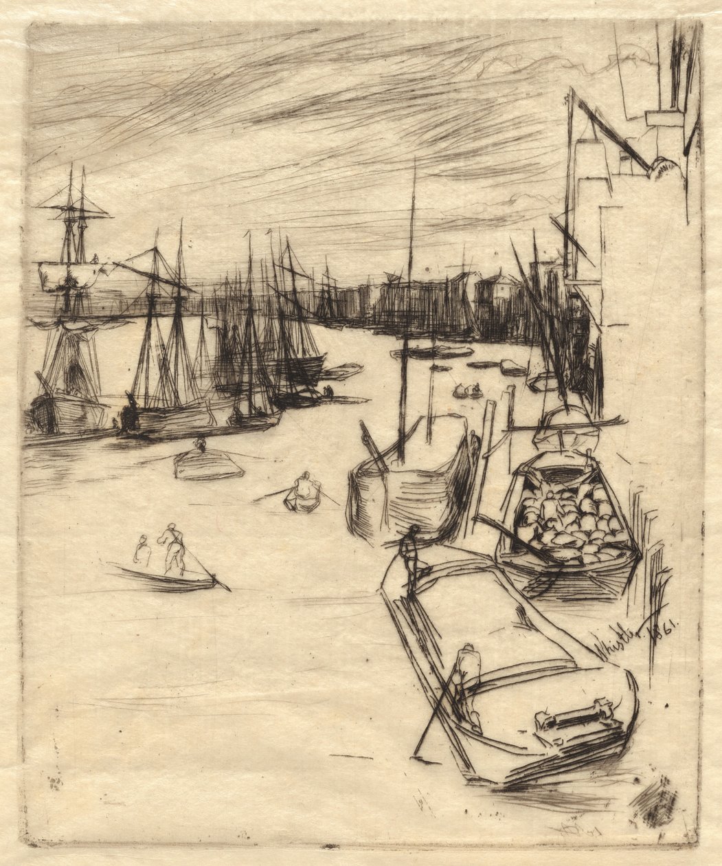 Den lilla Rotherhithe, 1861. av James Abbott McNeill Whistler