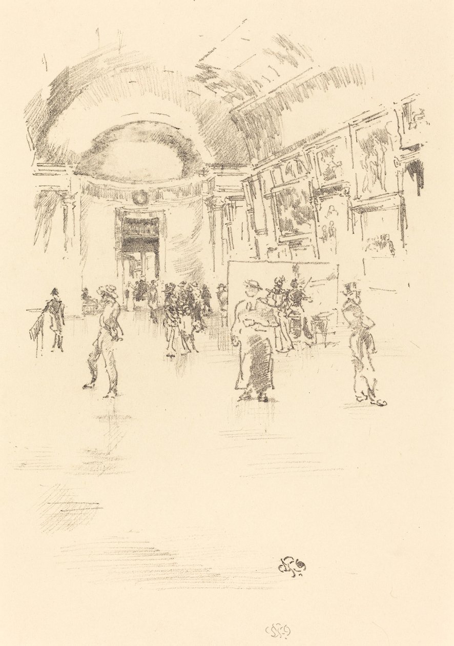 The Long Gallery, Louvren, 1894. av James Abbott McNeill Whistler
