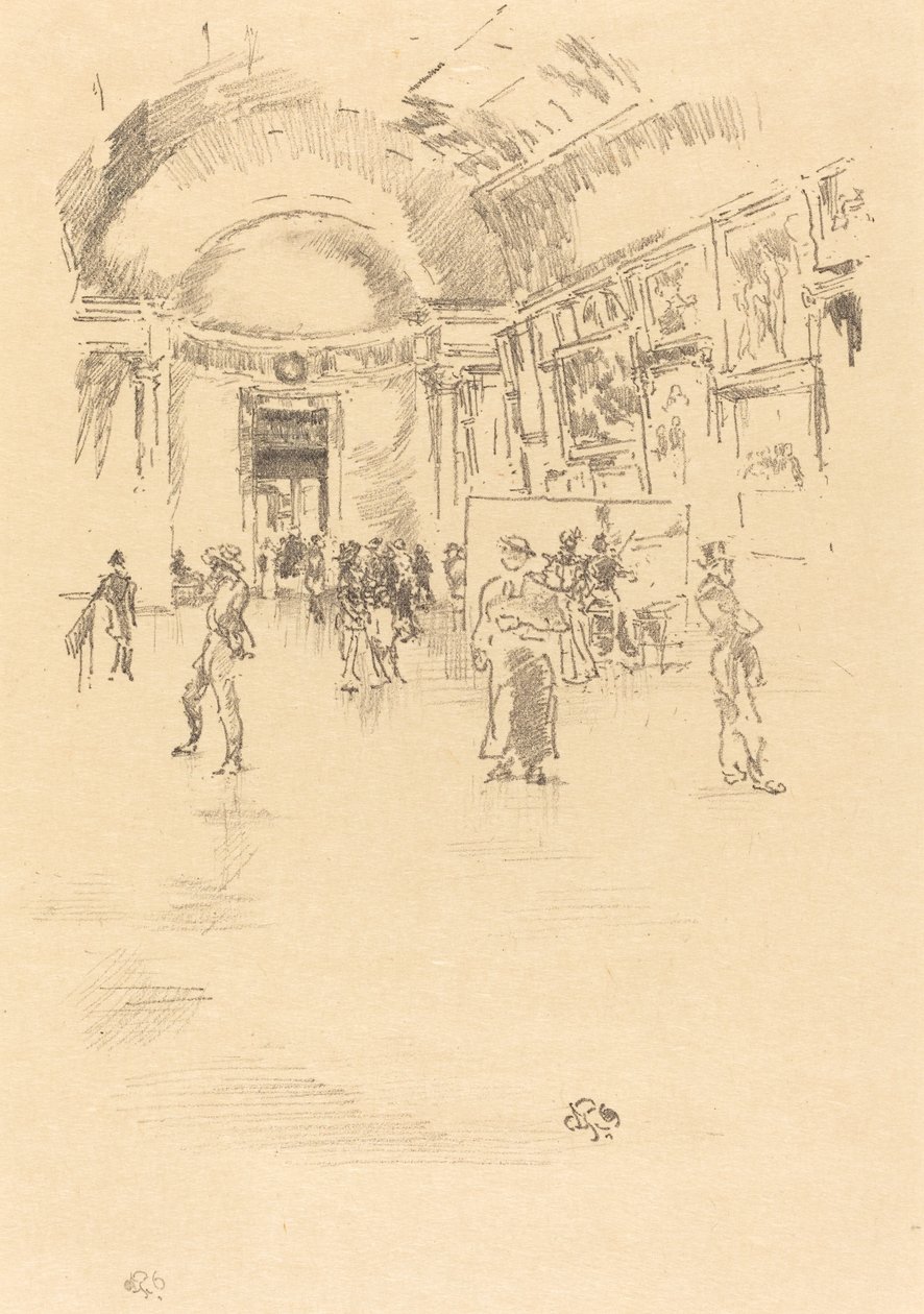 The Long Gallery, Louvren, 1894. av James Abbott McNeill Whistler