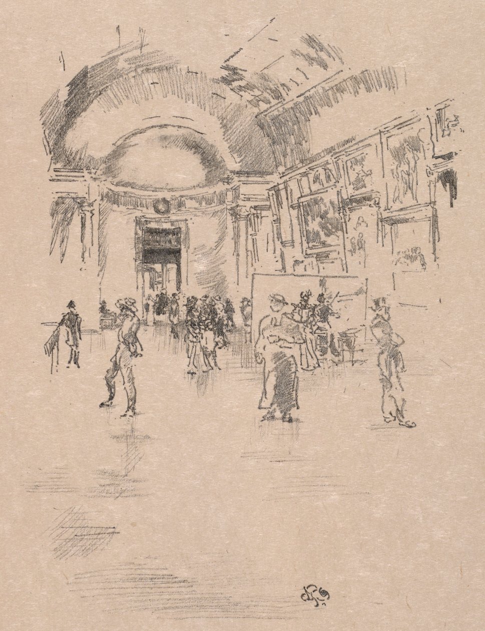 The Long Gallery, Louvren, 1894. av James Abbott McNeill Whistler