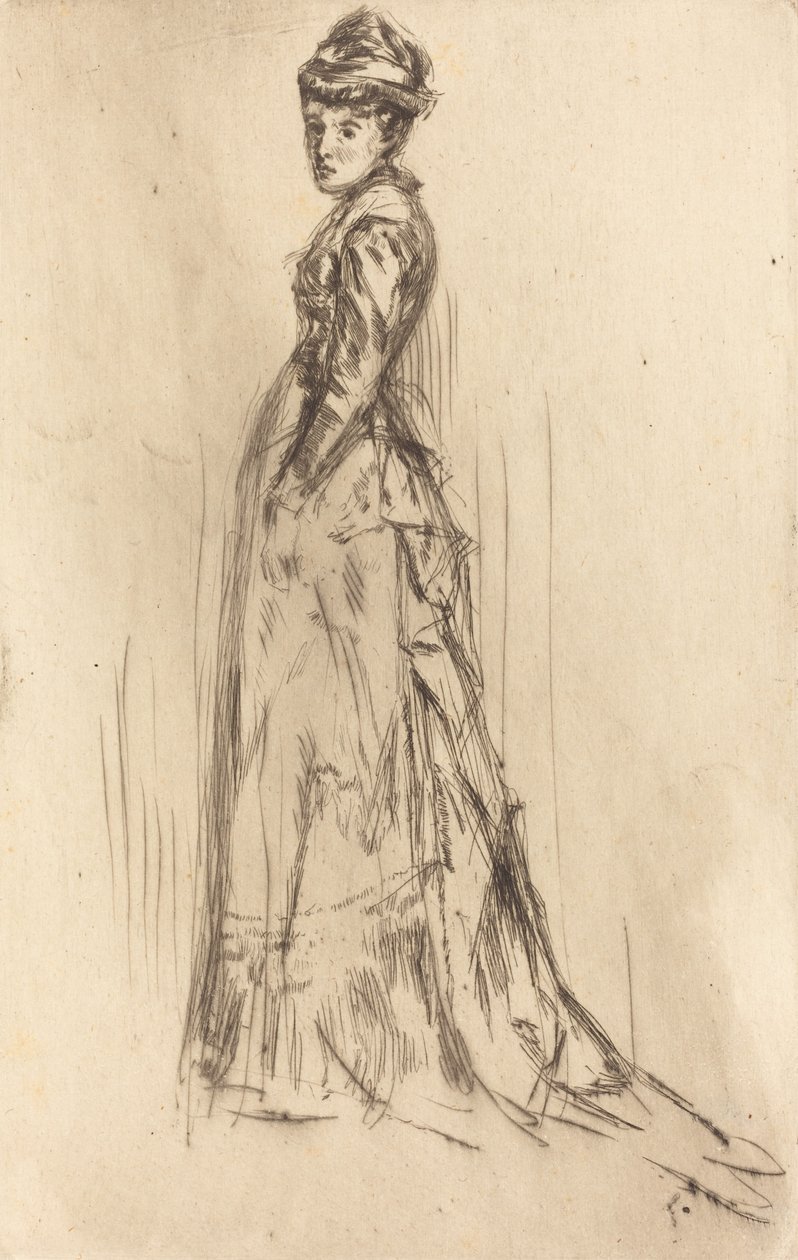 Sidenklänningen, ca. 1873. av James Abbott McNeill Whistler