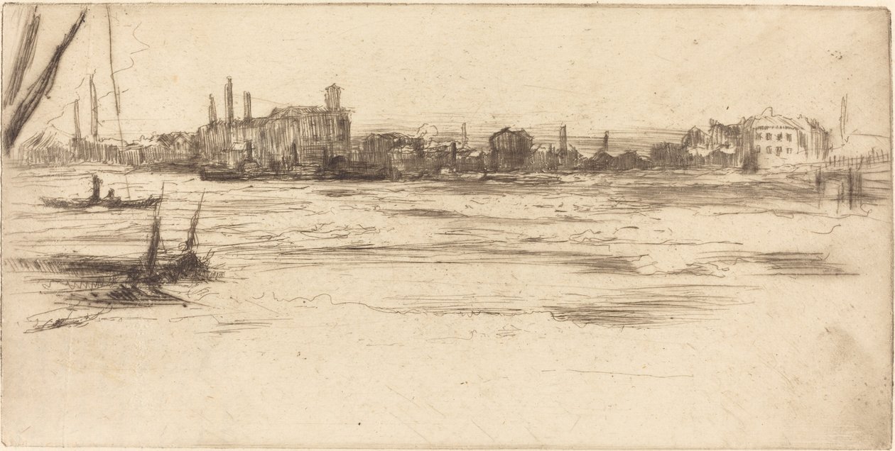 Den oroliga Themsen, ca. 1875. av James Abbott McNeill Whistler