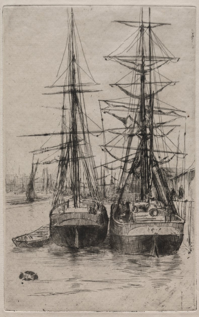 De två skeppen. av James Abbott McNeill Whistler