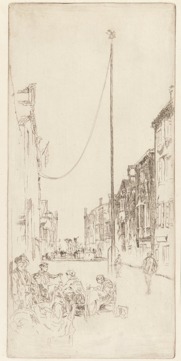 Den venetianska masten, 1879-1880. av James Abbott McNeill Whistler