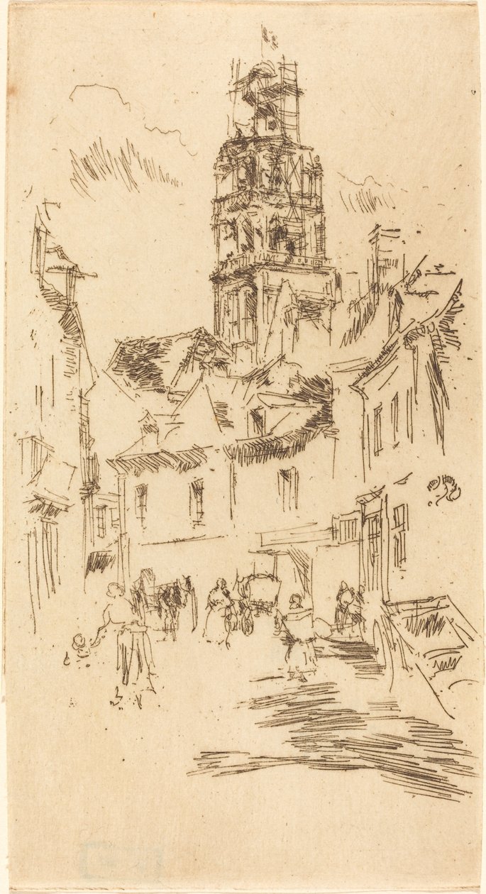 Tour St. Antoine, Loches, 1888. av James Abbott McNeill Whistler