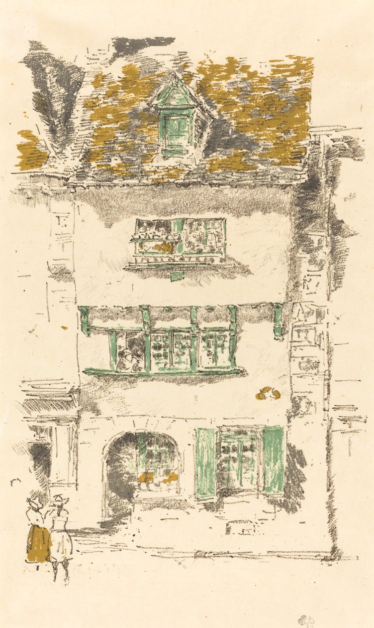 Gula huset, Lannion, 1893. av James Abbott McNeill Whistler