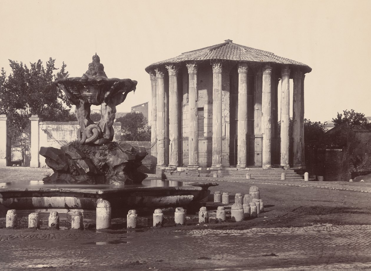 Vesta- och fontänens tempel, Rom, 1860-talet. av James Anderson