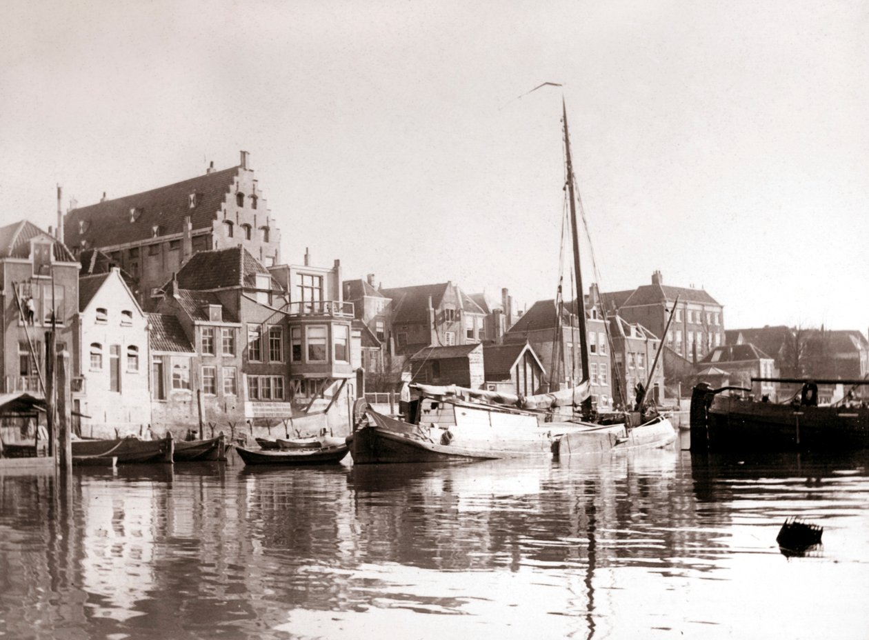 Kanalbåtar, Dordrecht, Nederländerna, 1898 av James Batkin