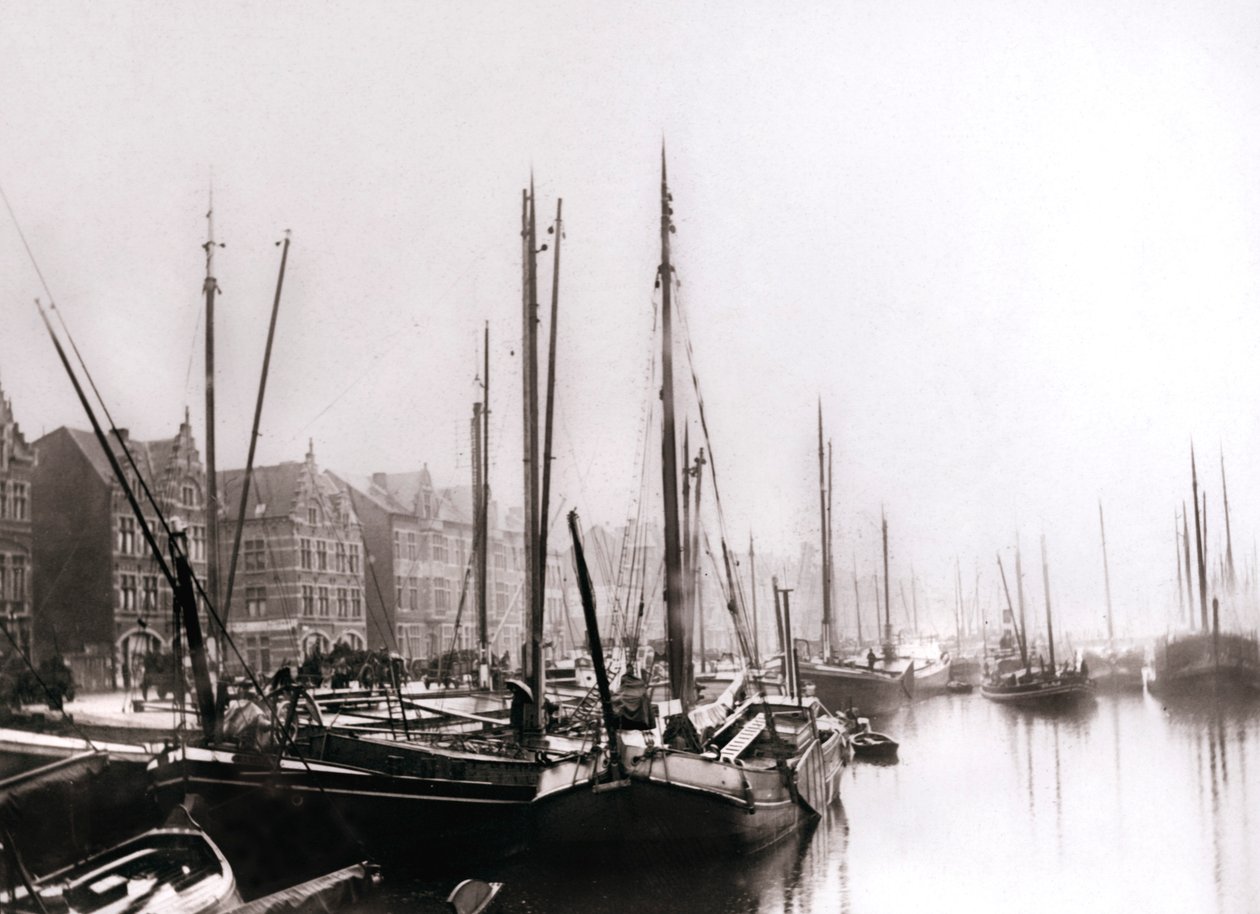 Kanalbåtar, Rotterdam, 1898. av James Batkin