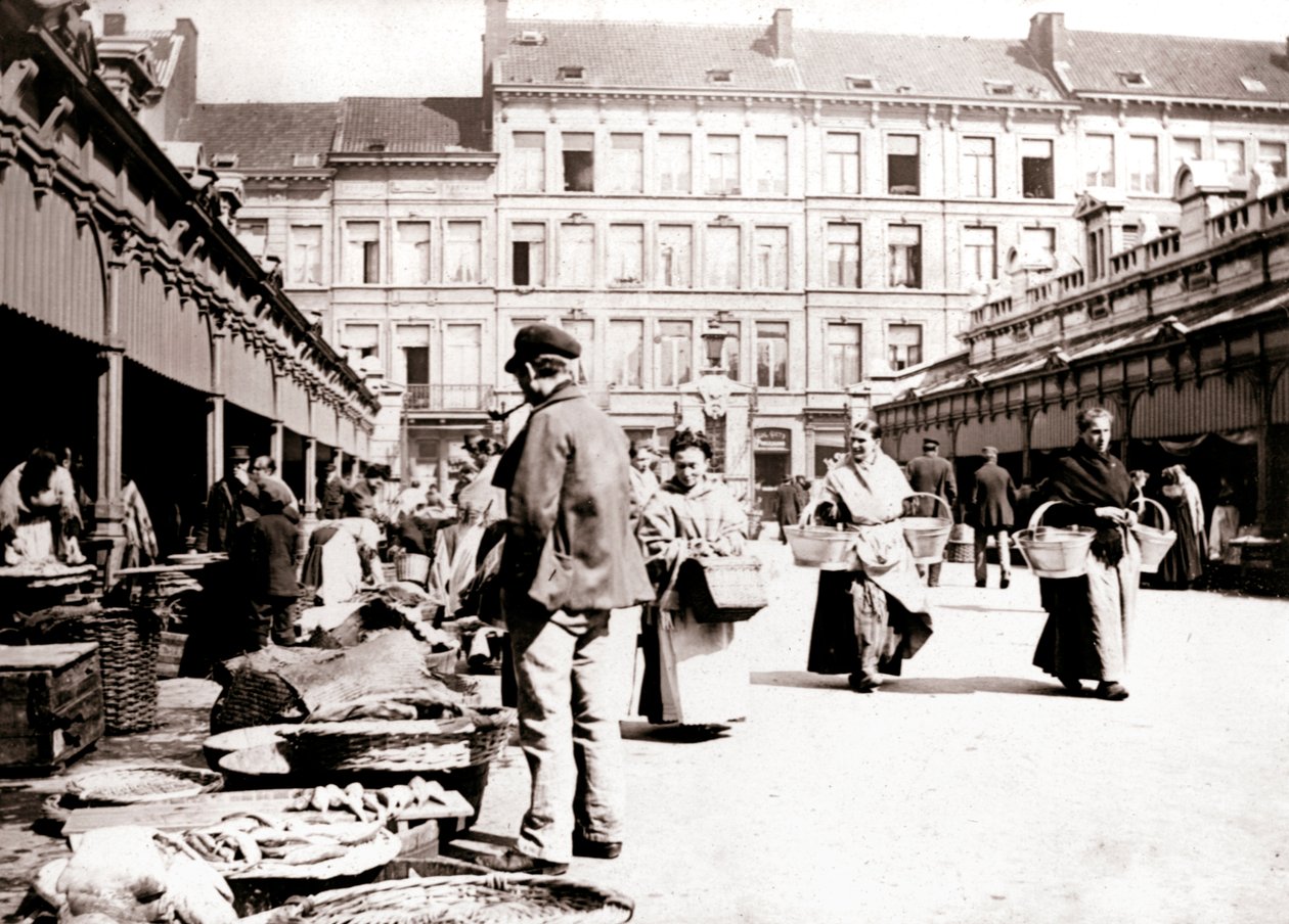 Marknadsstånd, Antwerpen, 1898. av James Batkin
