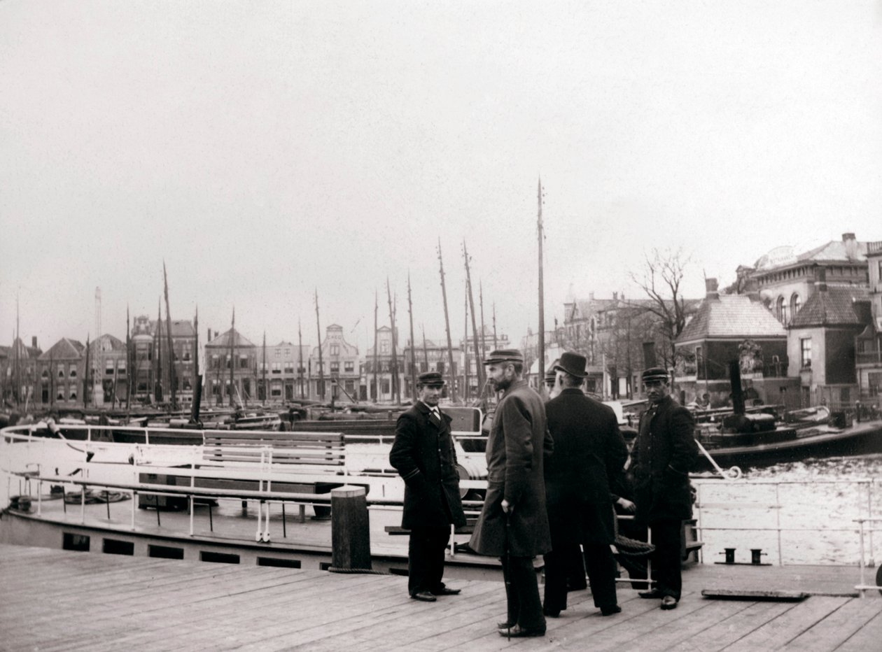 Män vid en kanalbåt, Rotterdam, 1898. av James Batkin