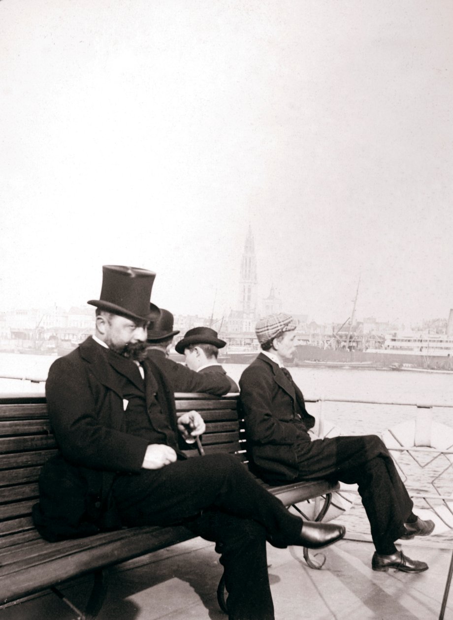Passagerare på en färja, Rotterdam, 1898. av James Batkin