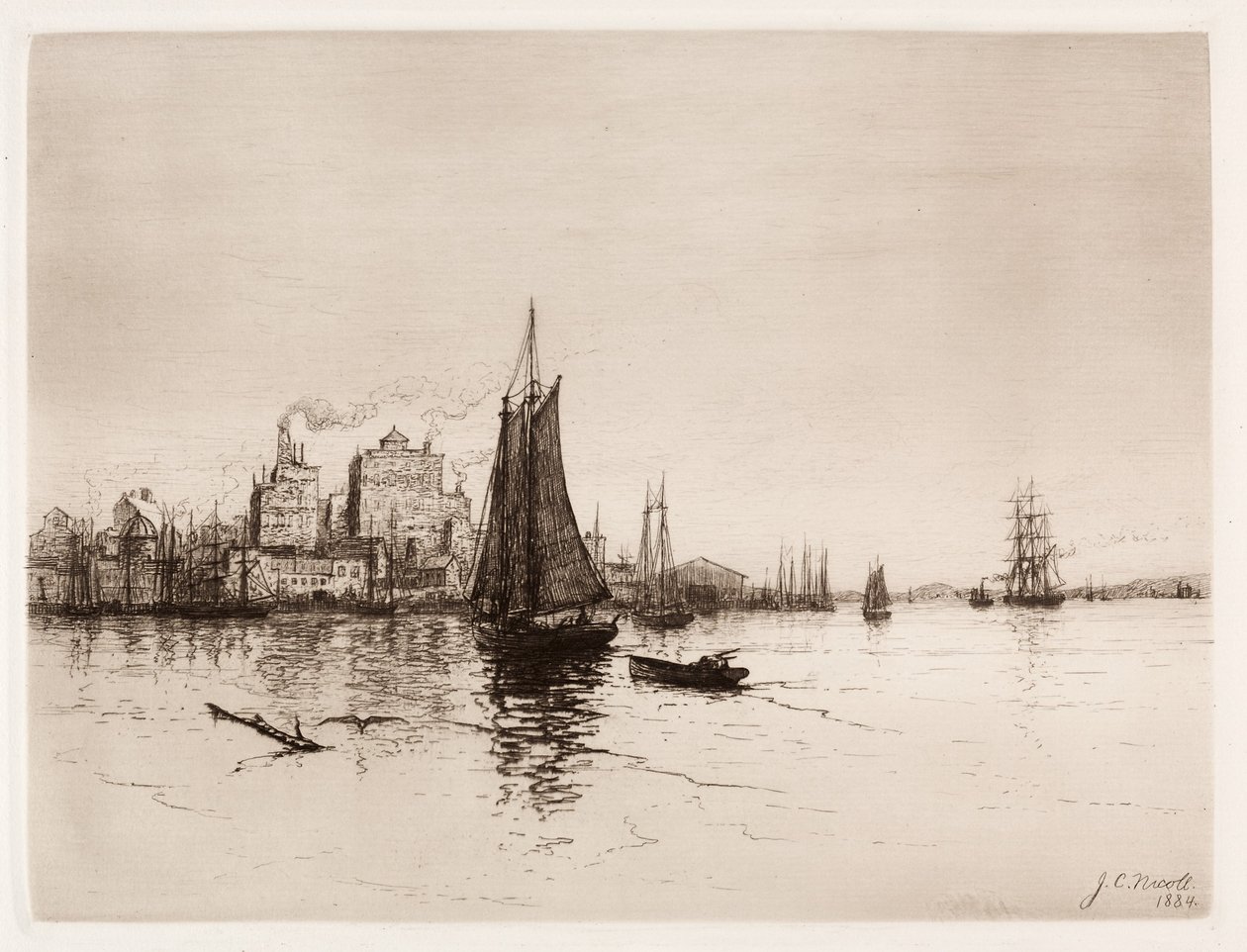 Hamnscenen, 1884. av James Craig Nicoll