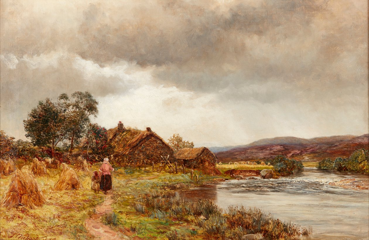 Home from the Fields (olja på duk) av James Docharty