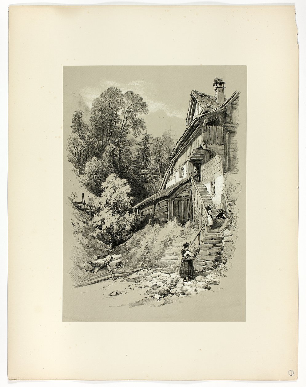 Brunnen, från Picturesque Selections av James Duffield Harding