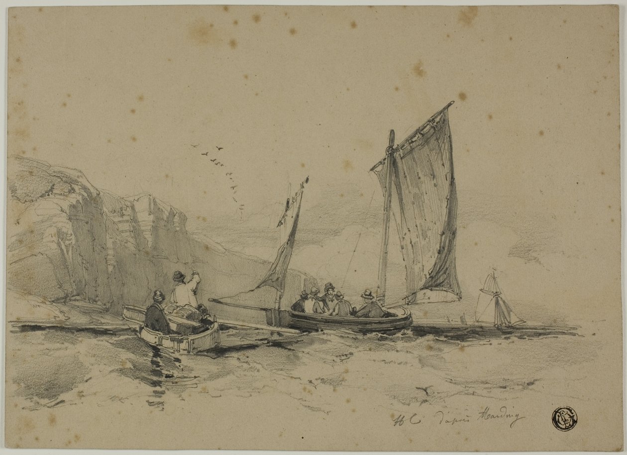 Fiskebåtar Nära Cliffs av James Duffield Harding