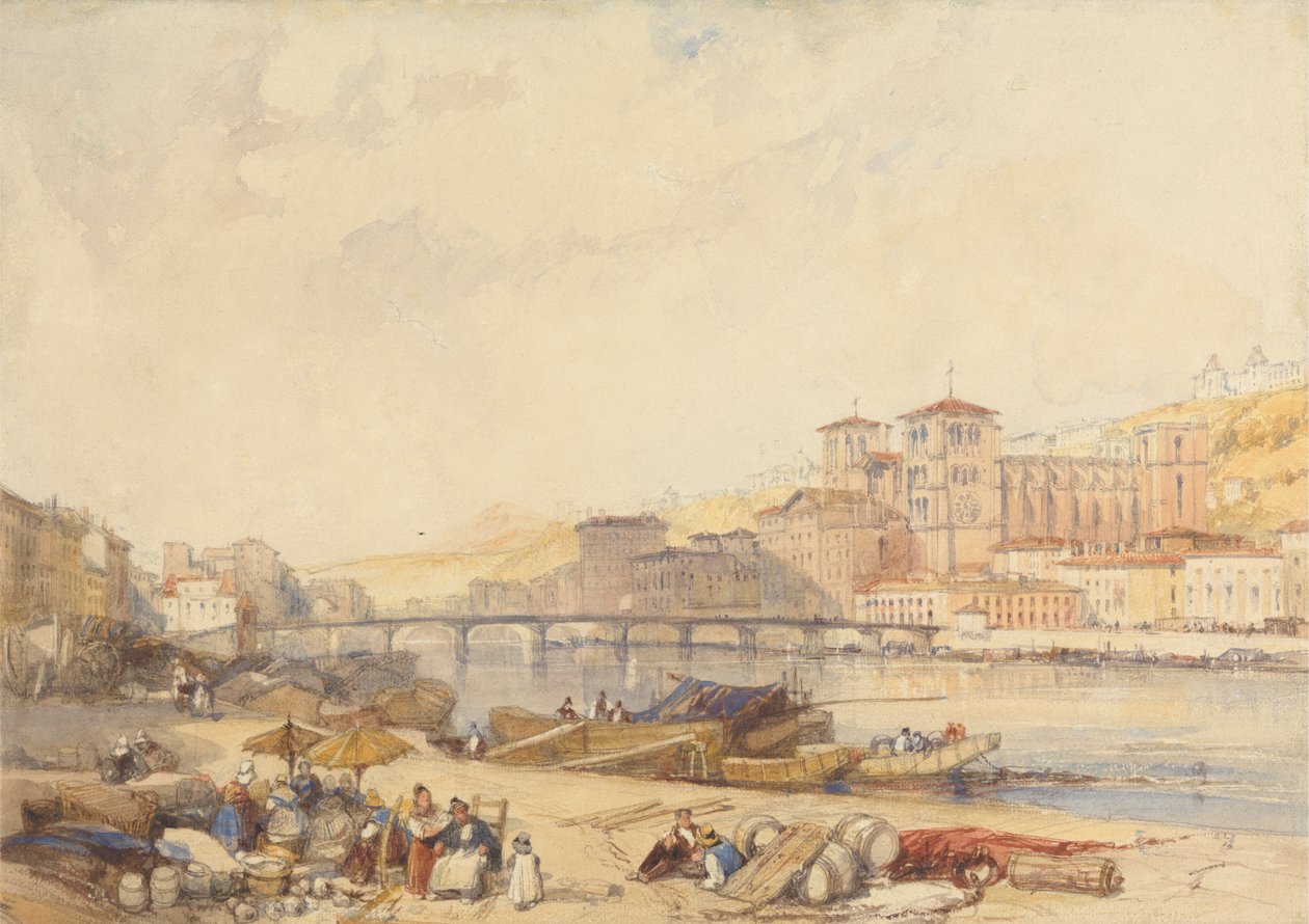 Lyons från Quayside på Rhone av James Duffield Harding