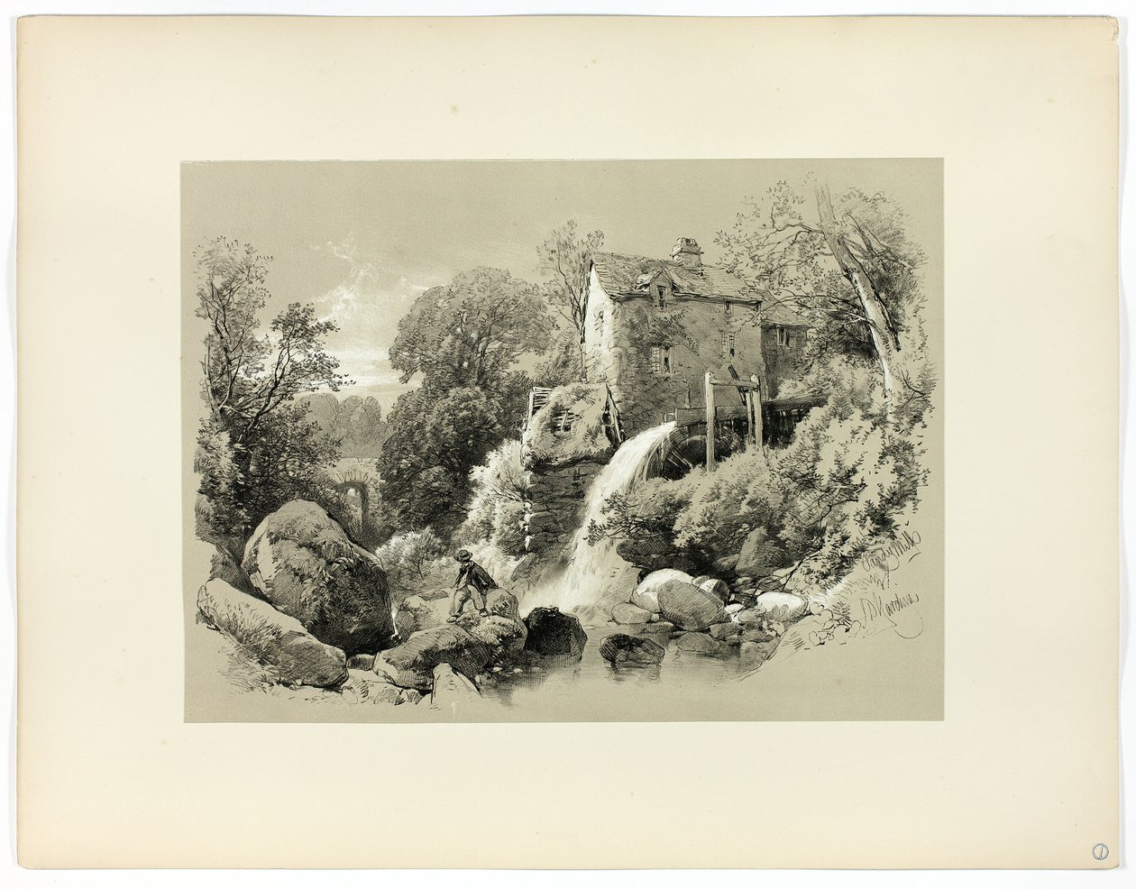 Pandy Mill, från Picturesque Selections av James Duffield Harding