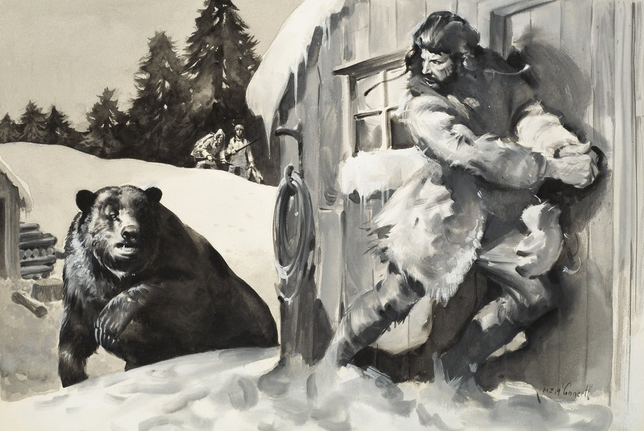 Grizzlybjörn (gouache på papper) av James Edwin McConnell