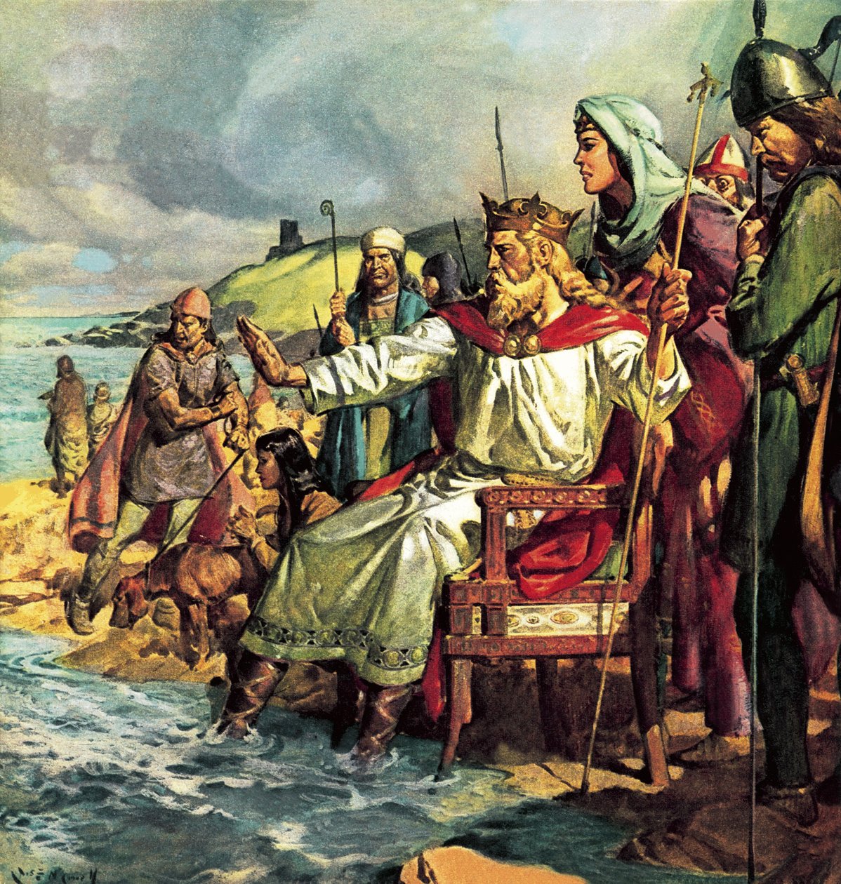 Kung Knut trotsar vågorna av James Edwin McConnell