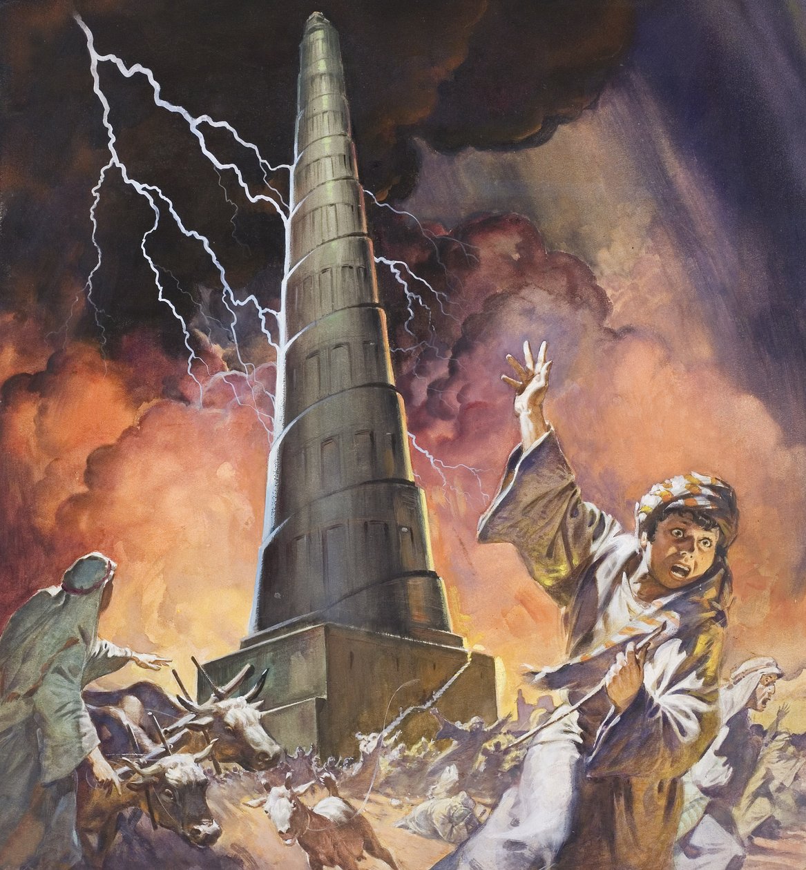 Babels torn (gouache på papper) av James Edwin McConnell