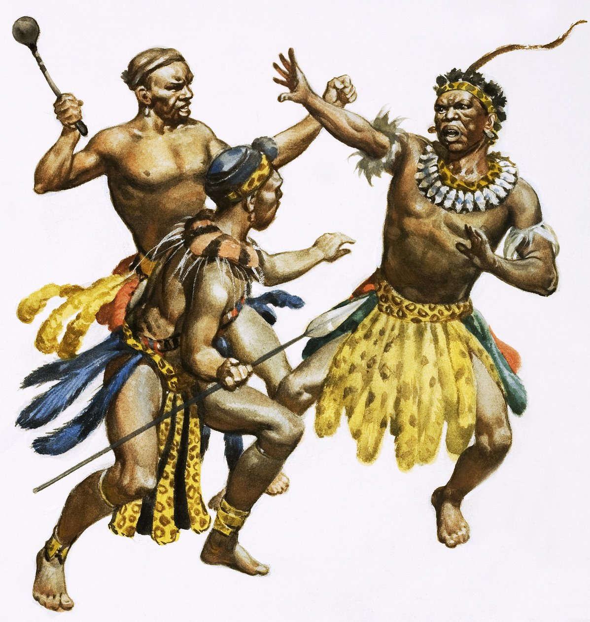 Zulu-ledaren Shaka attackeras av James Edwin McConnell