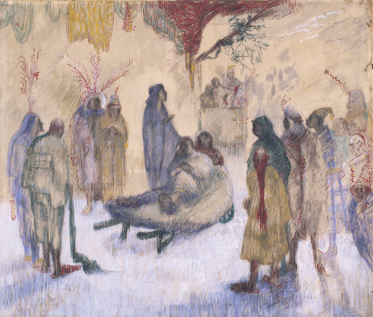 ラムスウェディッシュと一緒のキリスト av James Ensor