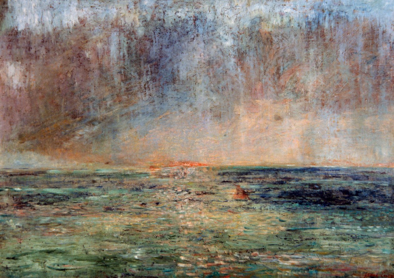Stort havslandskap (solnedgång) av James Ensor
