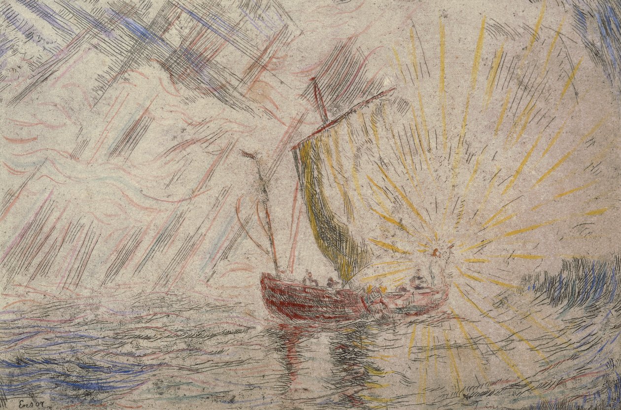 Kristus stillar stormen av James Ensor