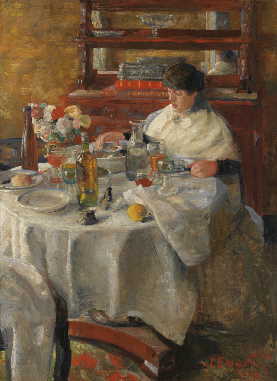 The Oyster Eater (olja på duk) av James Ensor