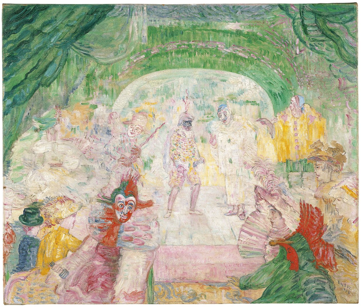 Maskernas teater, 1908 av James Ensor