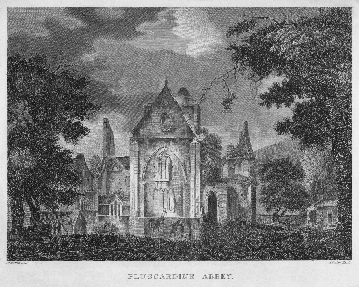 Pluscardine Abbey, 1804 av James Fittler