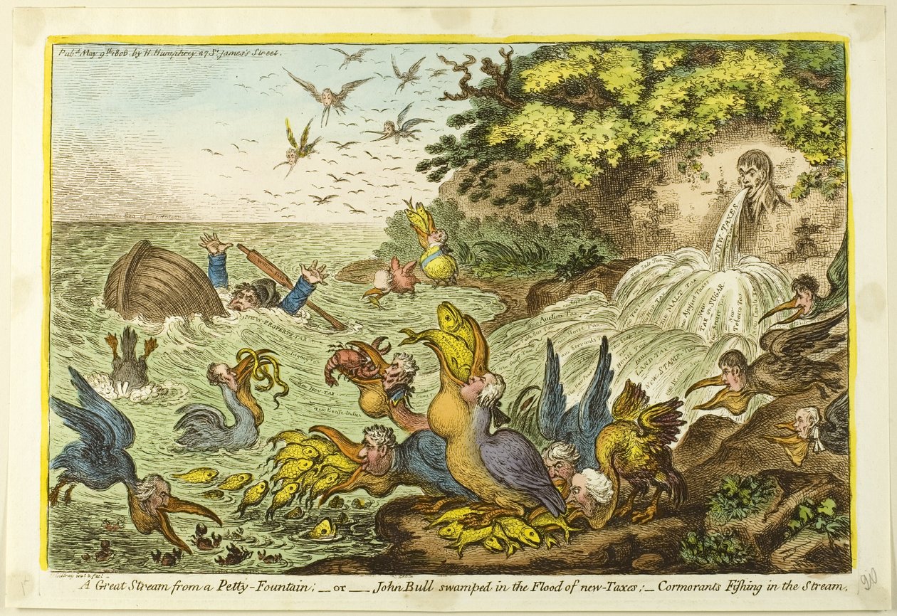En stor ström från en vacker fontän av James Gillray